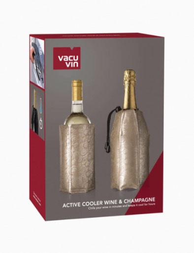 Enfriador Activo  2 pcs de Vino-Champagne Platino | Vacu Vin