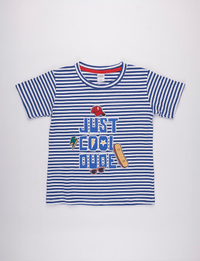 Camiseta a Rayas Just Cool Dude