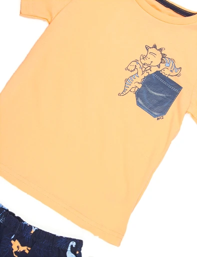 Conjunto Camiseta + Bermuda Naranja