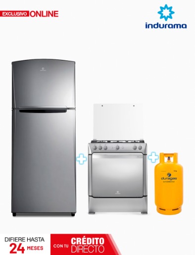Combo Cocina 5 Quemadores + Refrigeradora + Cilindro de Gas | Indurama