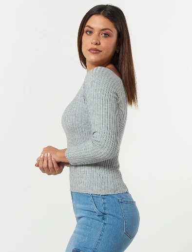 Sweater Textura Gris