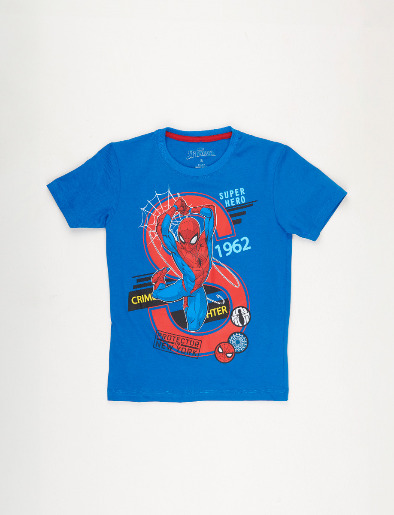 Camiseta Pre Spider-Man Azul Eléctrico