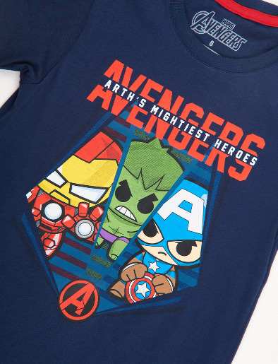 Camiseta Esc Avengers Azul Marino