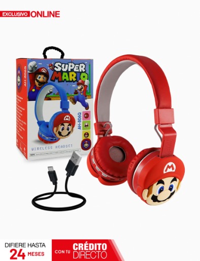 <em class="search-results-highlight">Audífonos</em> Tipo Diadema Mario Bros Bluetooth