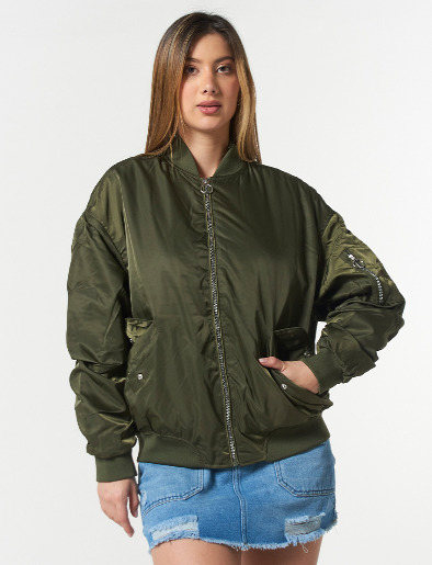 Chaqueta Bomber Unicolor