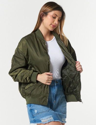 Chaqueta Bomber Unicolor