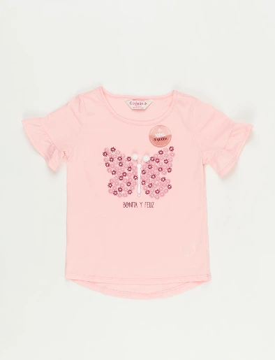 Camiseta Mariposa Rosado