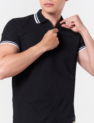 Camiseta Polo con Cierre Negro