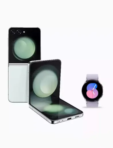 Combo Galaxy Z Flip 5 256 GB Menta + Galaxy Watch5 44 mm Silver | Samsung