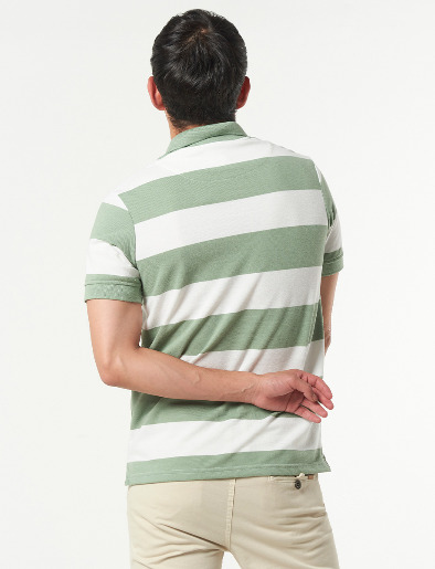 Camiseta a Rayas Verde/Blanco