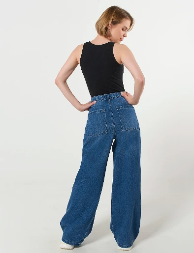 Jean Wide Leg Azul