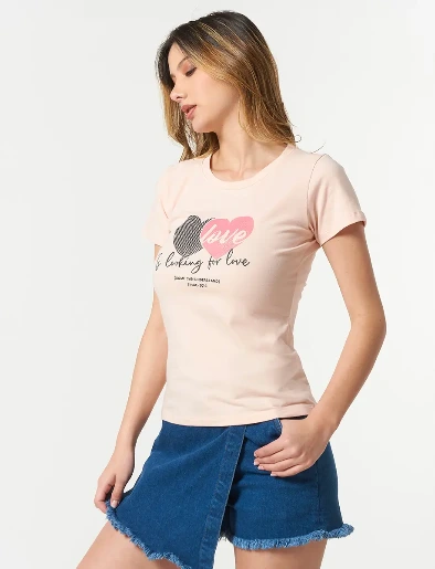 Camiseta Love Rosa