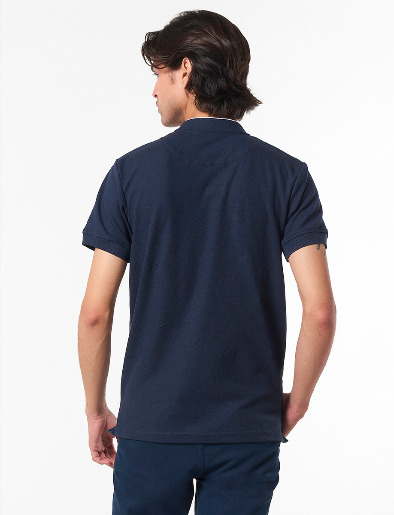 Camiseta Polo Azul Marino/Gris