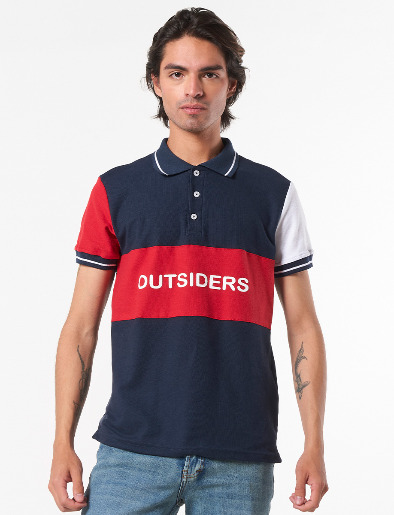 Camiseta Polo Bloque de color Outsiders Azul