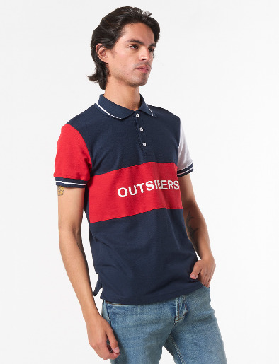 Camiseta Polo Bloque de color Outsiders Azul