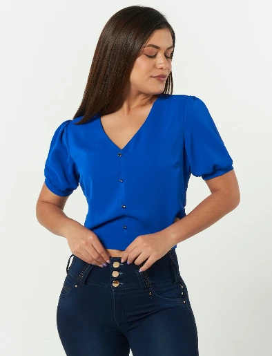 Blusa Corta Azul Eléctrico