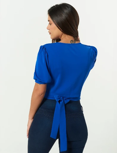 Blusa Corta Azul Eléctrico