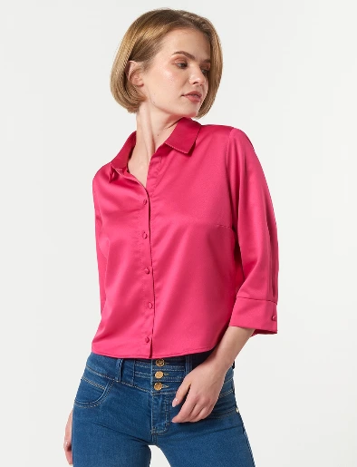 Blusa Fucsia con Cruce