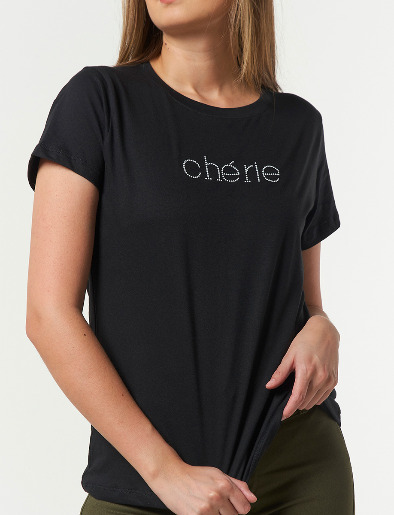 Camiseta Cherie Negra