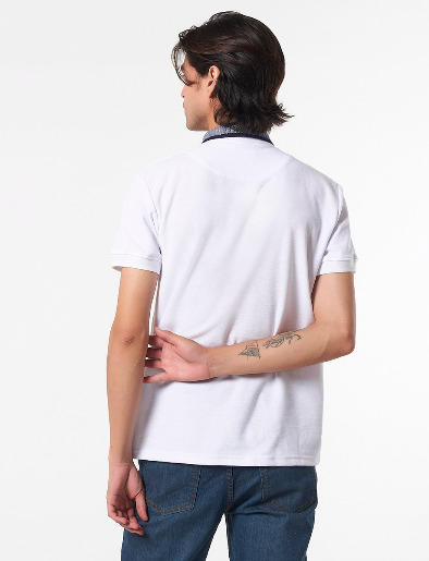 Camiseta Polo Lineas Blanco
