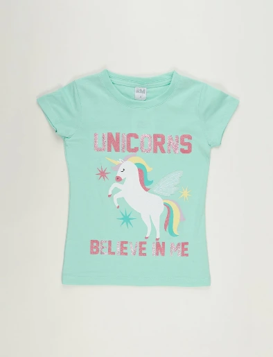Camiseta Unicornio Verde Menta