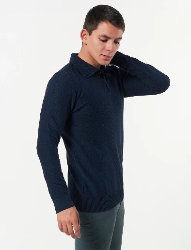 Sweater Botones Azul Marino