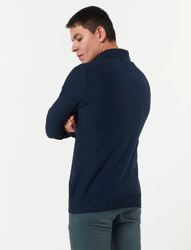 Sweater Botones Azul Marino