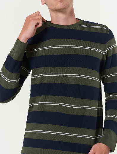 Sweater Rayas Azul /Verde