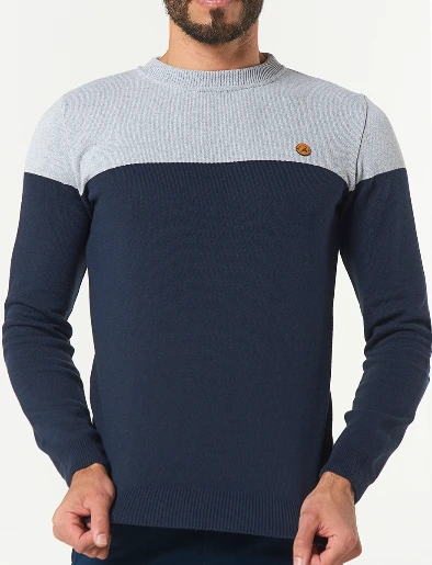 Sweater Bloque de Color Azul marino