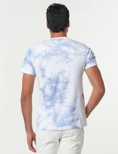 Camiseta Tie Dye Blanco/Azul
