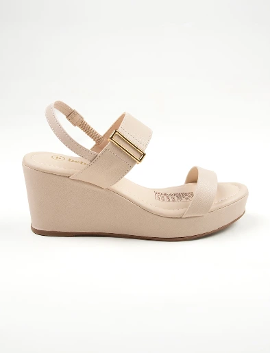 Sandalia Taco Beige