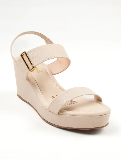 Sandalia Taco Beige