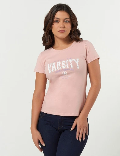 Camiseta Varsity Rosa