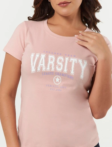 Camiseta Varsity Rosa