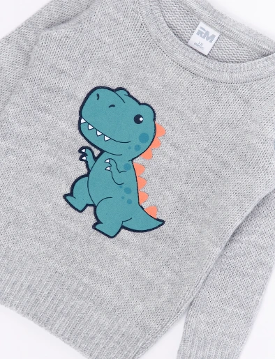 Sweater Dino Gris