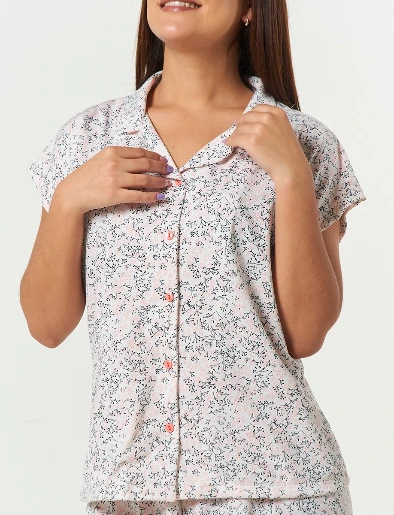 Pijama Floreada Camiseta + Short