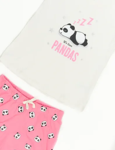 Pijama Camiseta + Short Panda