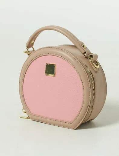 Cartera Redondo Beige/Rosa