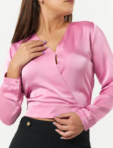 Blusa Satinada Rosada