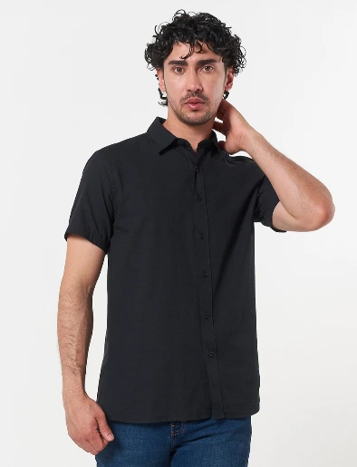 Camisa Negra Manga Corta