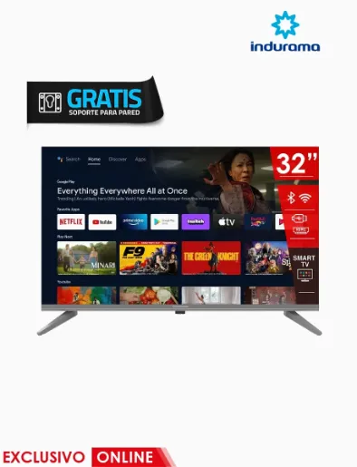 Televisor 32" HD Android | Indurama + Gratis Soporte para Pared
