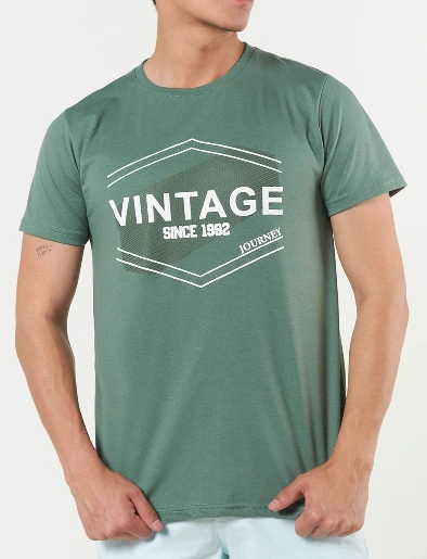 Camiseta Vintage Verde Aceituna