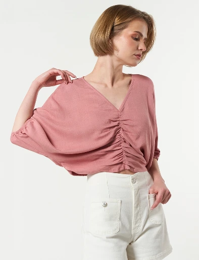 Blusa Manga Kimono Rosado