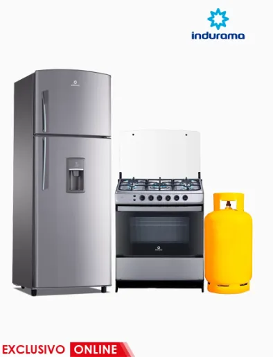 Combo Refrigeradora Top Mount RI-425 306 Litros + Cocina Murcia Spazio Plus | Indurama + Cilindro de Gas