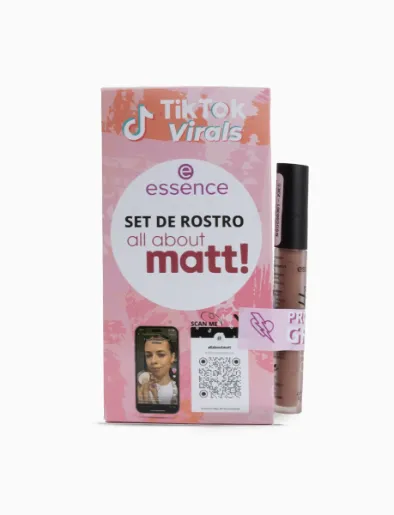 Set de Rostro All About Matt + Brillo Labial Matte | Essence