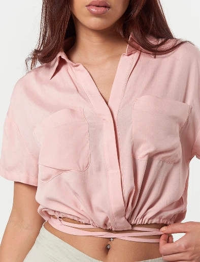 Blusa con Amarre Rosado