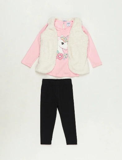 Conjunto Buzo + Chaleco + Legging Unicornio