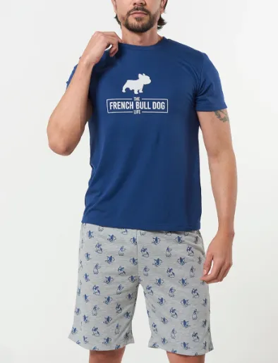 Pijama Camiseta + Bermuda French Bull Dog