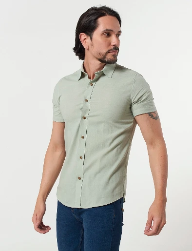 Camisa Manga Corta Verde