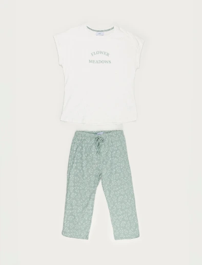 Pijama Camiseta + Capri  Flower